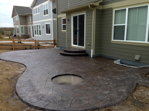 Colored and stamped finished patio.